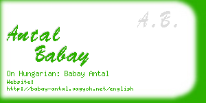 antal babay business card